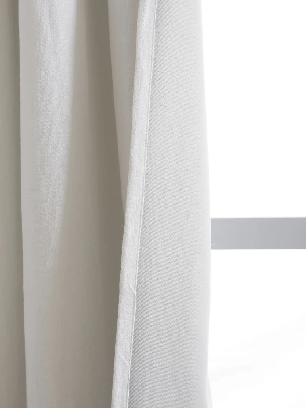 NWT QUINCE Set Of 2 48x96 European Linen Room Darkening Curtains White 8419 - Picture 4 of 9